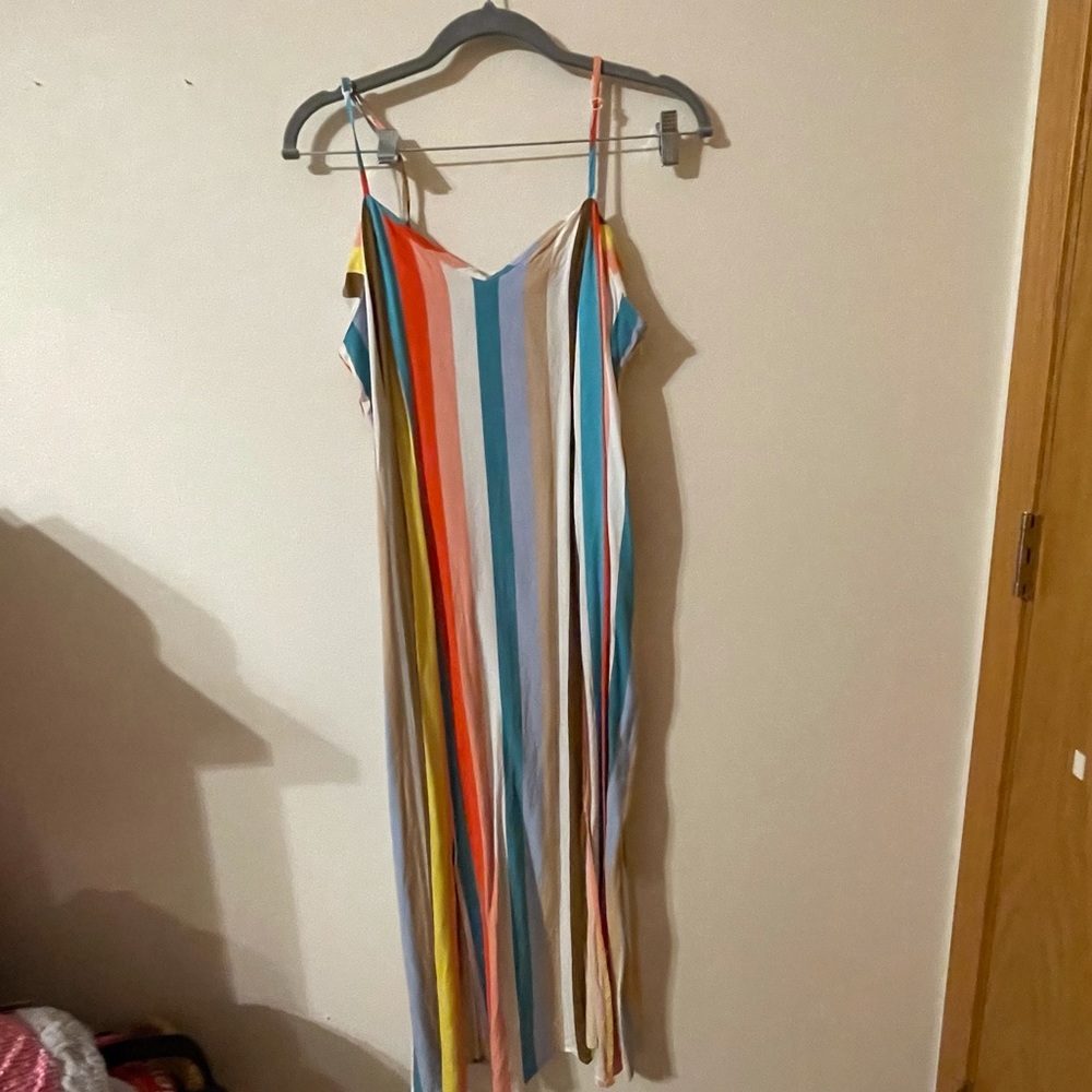 Rainbow Stripe Maxi Dress